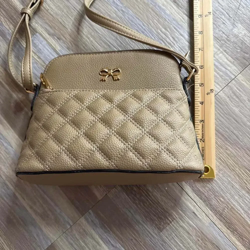 Cream Quilted Crossbody Bag With 1160
